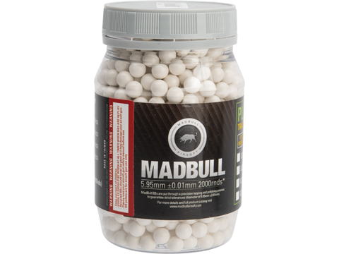 MadBull High Impact 8mm Airsoft Sniper BB (Model: .48g White / 850rd Bottle)