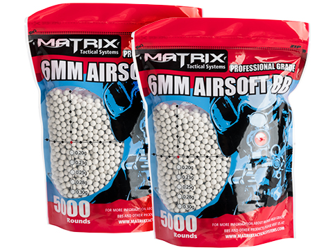 Matrix Match Grade 6mm Airsoft BBs (Color: .20g / 10000 Rounds / White)