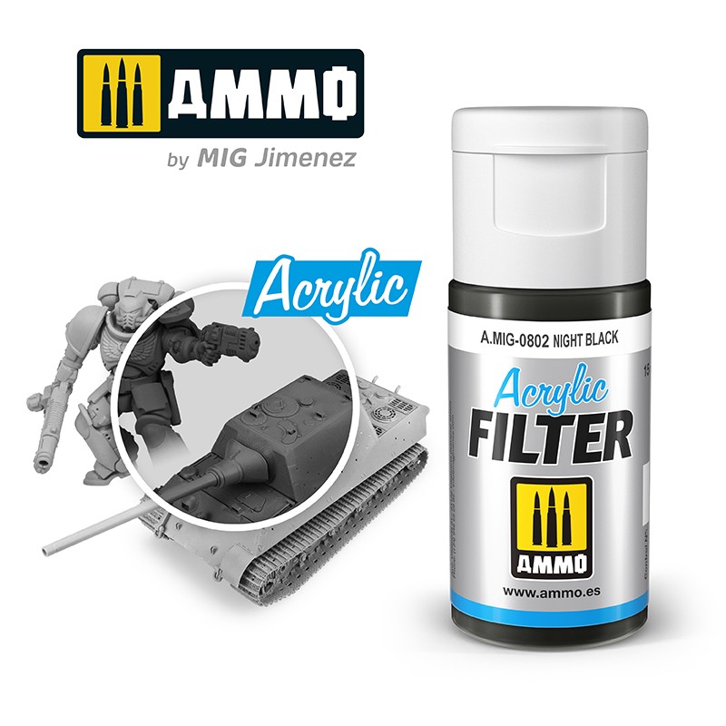 MIG802 Ammo ACRYLIC FILTER Night Black