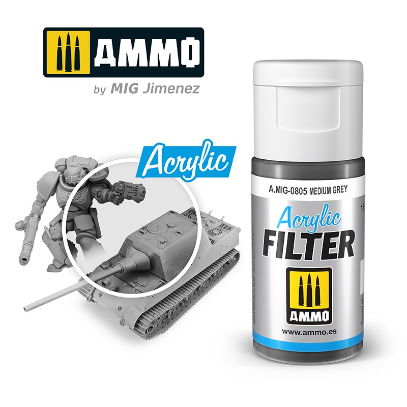 MIG805 Ammo ACRYLIC FILTER Medium Grey