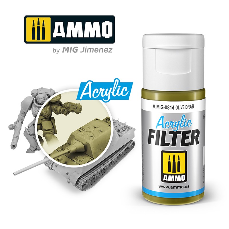 MIG814 Ammo ACRYLIC FILTER Olive Drab