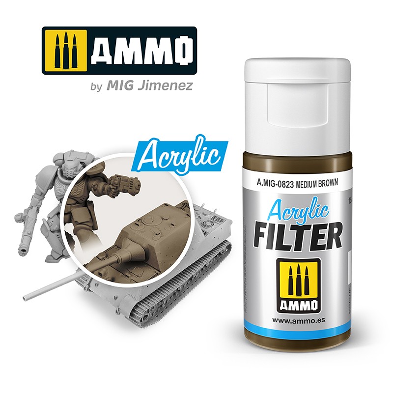 MIG823 Ammo ACRYLIC FILTER Medium Brown