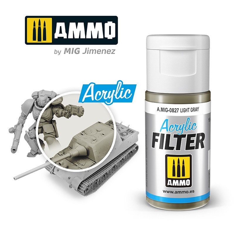 MIG827 Ammo ACRYLIC FILTER Light Gray