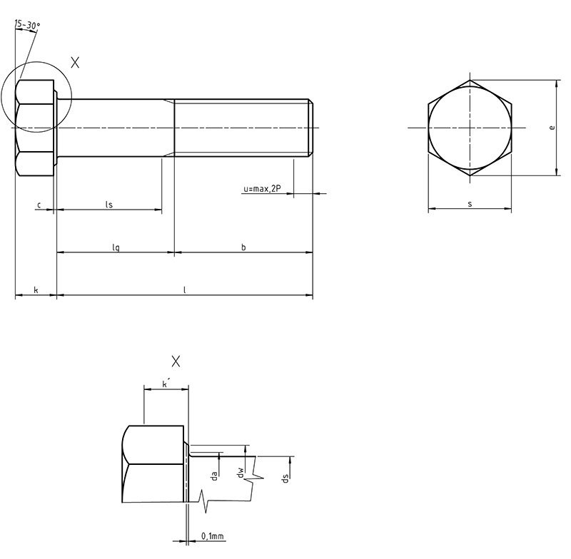 DIN 931 FASTENERS Dimension