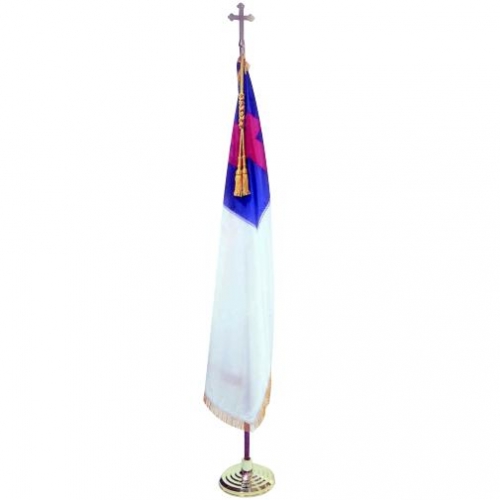 Christian Indoor Flag with Pole Hem and Fringe