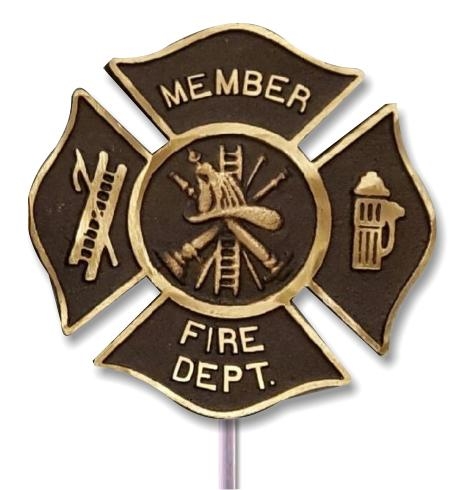 Fireman (Maltese Cross) Bronze Grave Marker