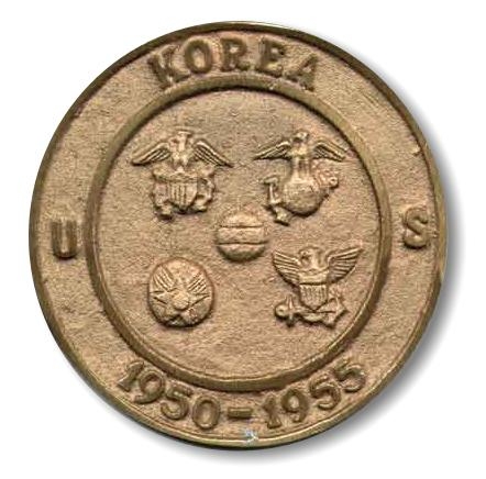 Korean War 1950-1955 Bronze Globe Grave Marker