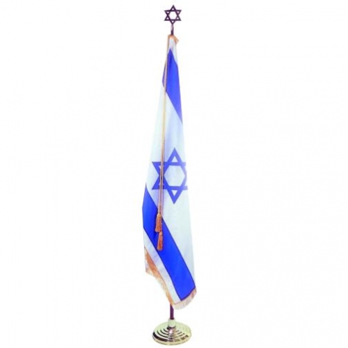 Israel Indoor Flag with Pole Hem and Fringe