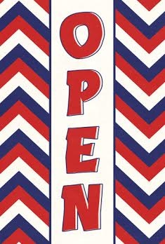 Open Chevron Vertical Single-Reverse Message Flag