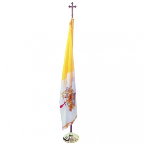 Papal Indoor Flag with Pole Hem and Fringe