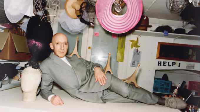 Stephen Jones in his boutique and atelier in Covent Garden, London