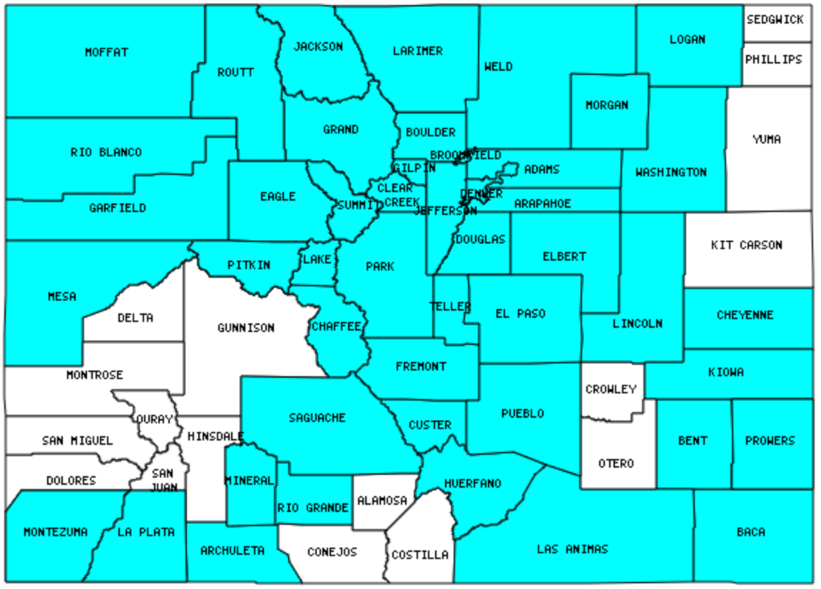 Colorado County Map Printable