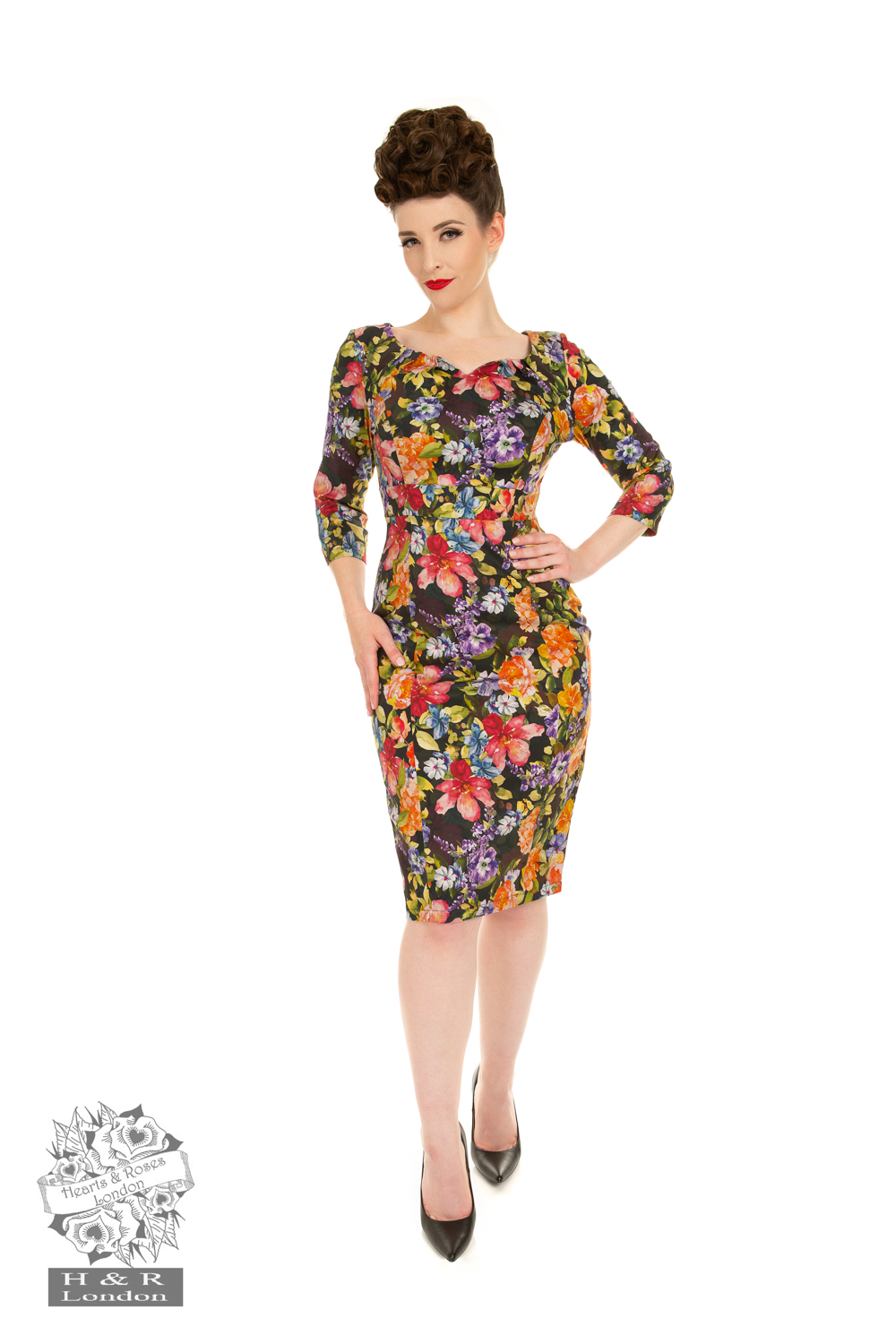 Sarah Floral Wiggle Dress