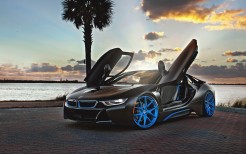 BMW i8 Blue HRE Wheels