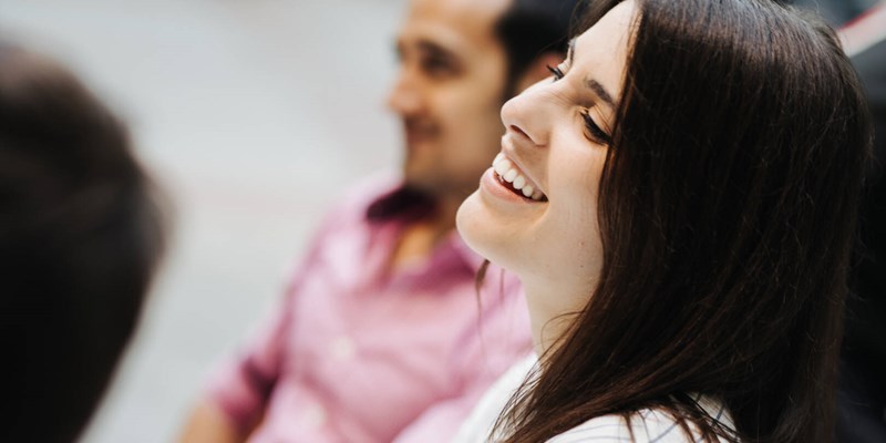 student smiling in camera