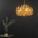 Gold Leaf Ceiling Fixture