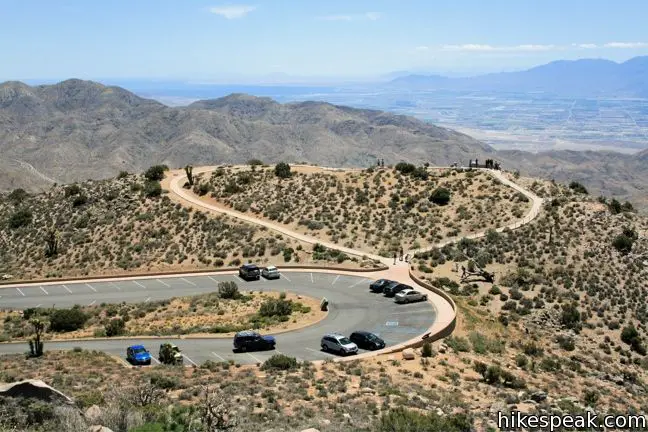 This 1.2-mile hike leaves the crowds at Keys View for even grander views from a 5,550-foot summit with views over Joshua Tree National Park and the desert beyond.