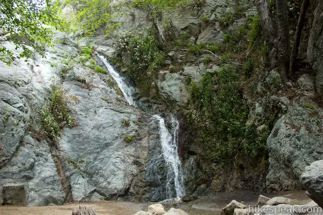 This 30-foot waterfall can be reached on short to moderate hikes up a wooded canyon in Monrovia Canyon Park.