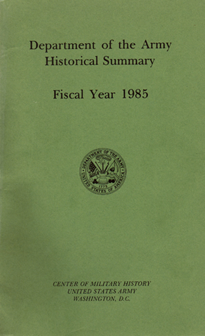 Cover, DAHSUM, FY 1985