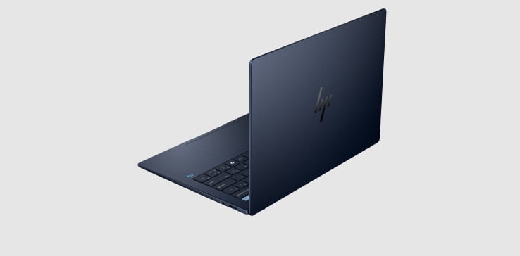 Vista lateral de una laptop HP EliteBook Ultra G1q abierta parcialmente