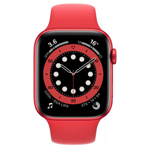 Apple Watch Series 6 se 44mm pouzdrem (PRODUCT)RED a červeným sportovním řemínkem