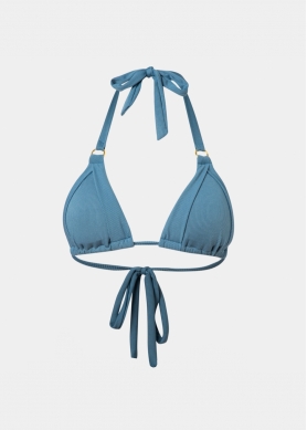 Capri Bikini Top - Air Force Blue Rib