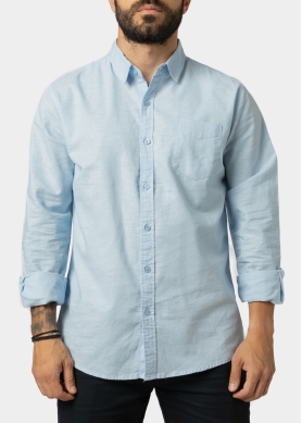 Linen - Cotton Light Blue Classic Shirt