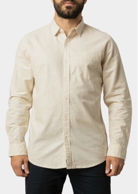 Linen - Cotton Beige Classic Shirt