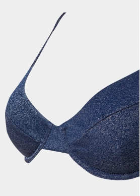 Saint Tropez Bikini Top - Navy Blue Shimmer