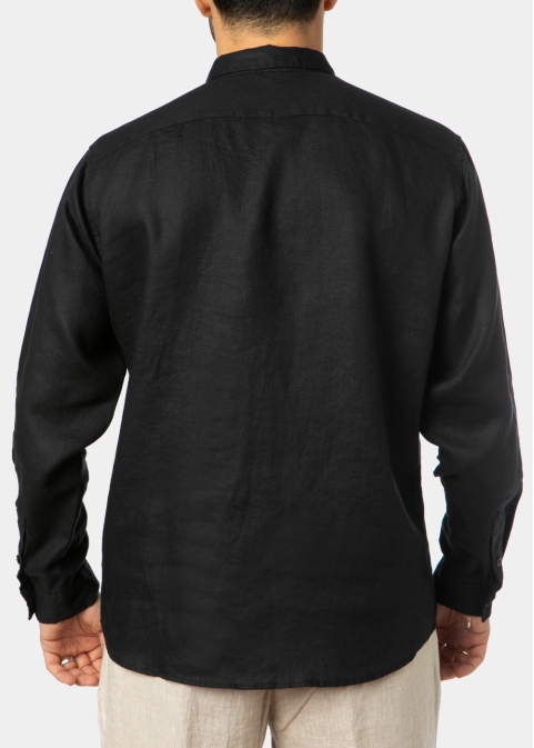 100% Linen Black Shirt 