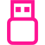 deep pink usb off icon