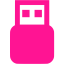 deep pink usb on icon