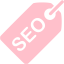 pink seo tag icon