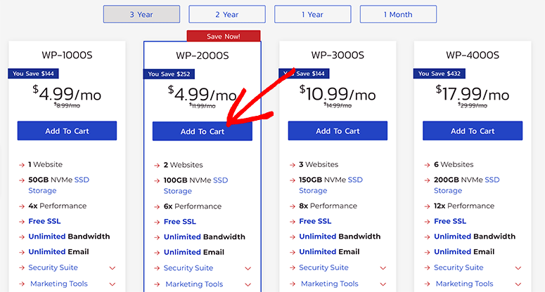 Pricing page