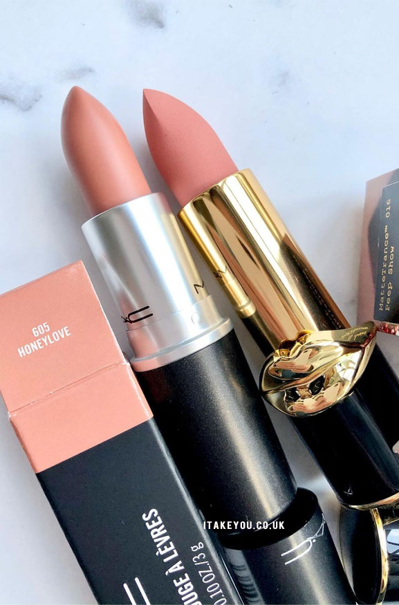 Honeylove Mac Lipstick vs Peep Show Pat McGrath Lipstick