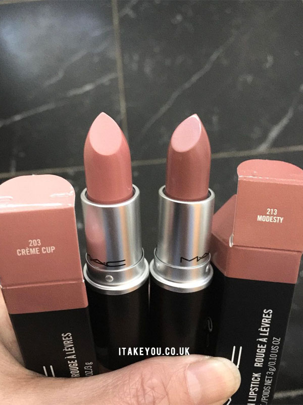 Mac Crème Cup Vs Modesty Mac Lipstick