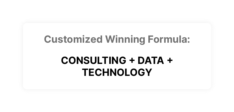  Customized Winning Formula: CONSULTING + DATA + TECHNOLOGY