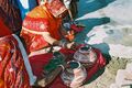 Jat women performing 'Chak Poojana' ceremony, at both bride and bridegroom's houses