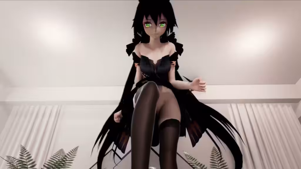 3d黑髮洛天依跳舞