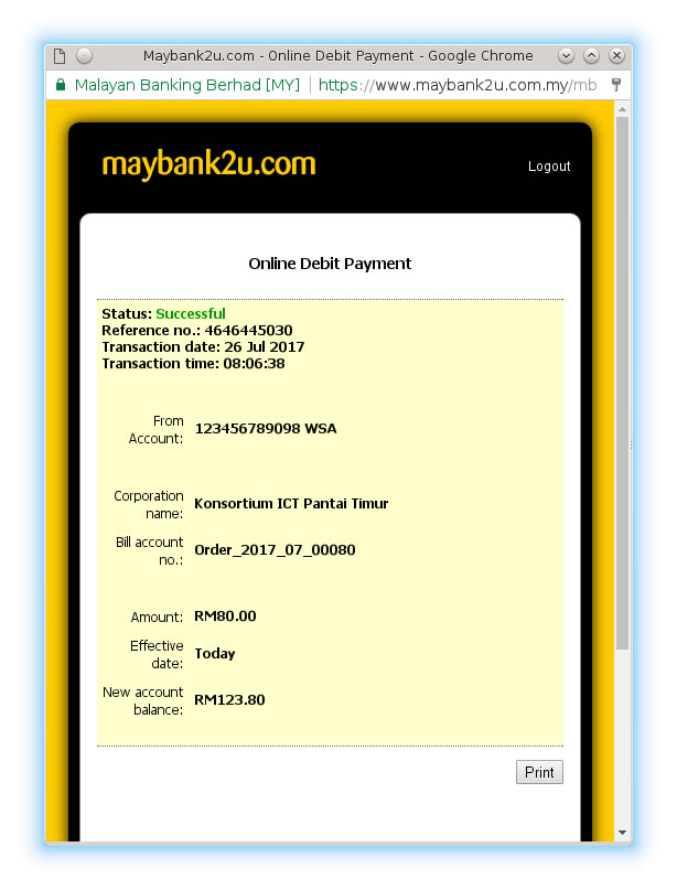 How To Print Receipt From Maybank2u Maybank Receipt Cara Print - Photos