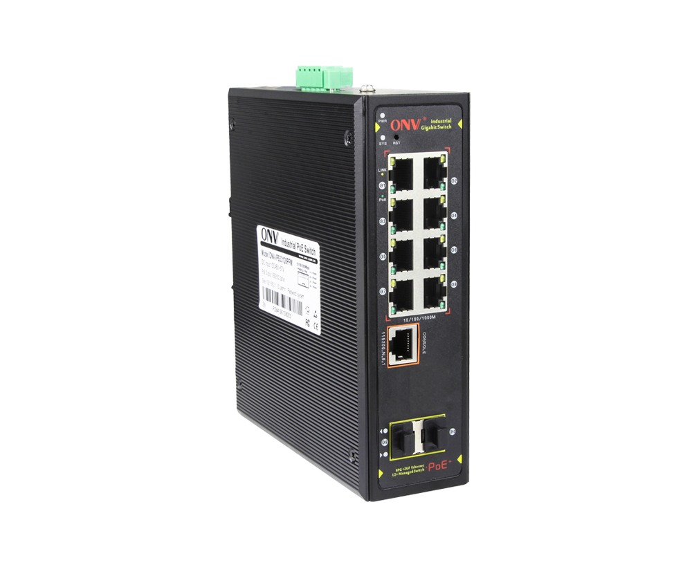 Gigabit 10-port L2+ managed industrial PoE switch