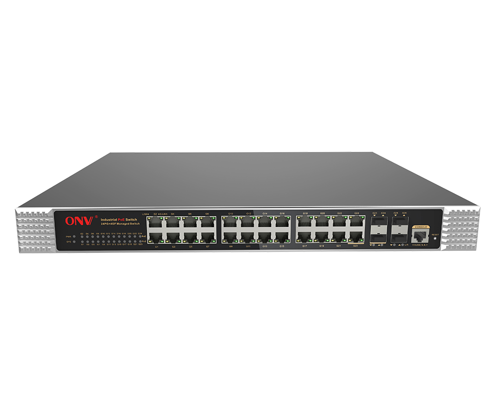 Gigabit 26-port L2+ managed industrial PoE switch