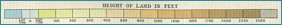 Old Maps Key - Height of Land in Feet