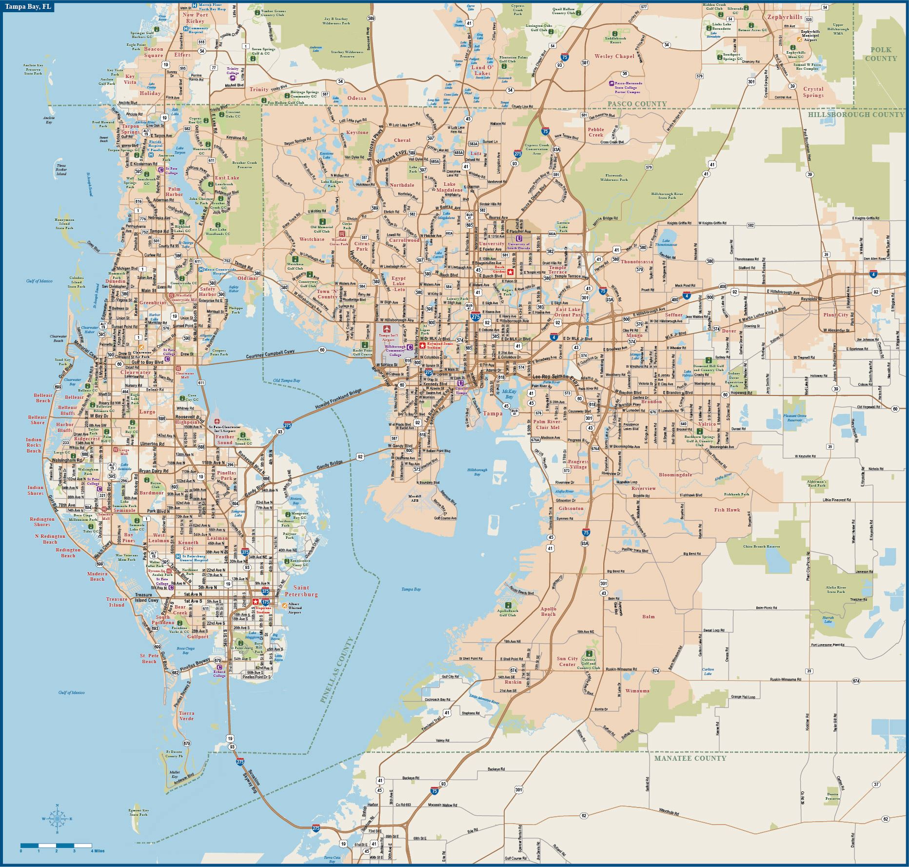 Zip Code Map Tampa Bay - Map