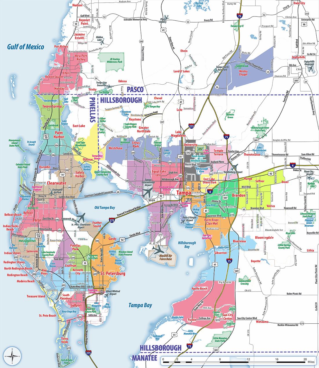 Printable Map Of Tampa Bay Area