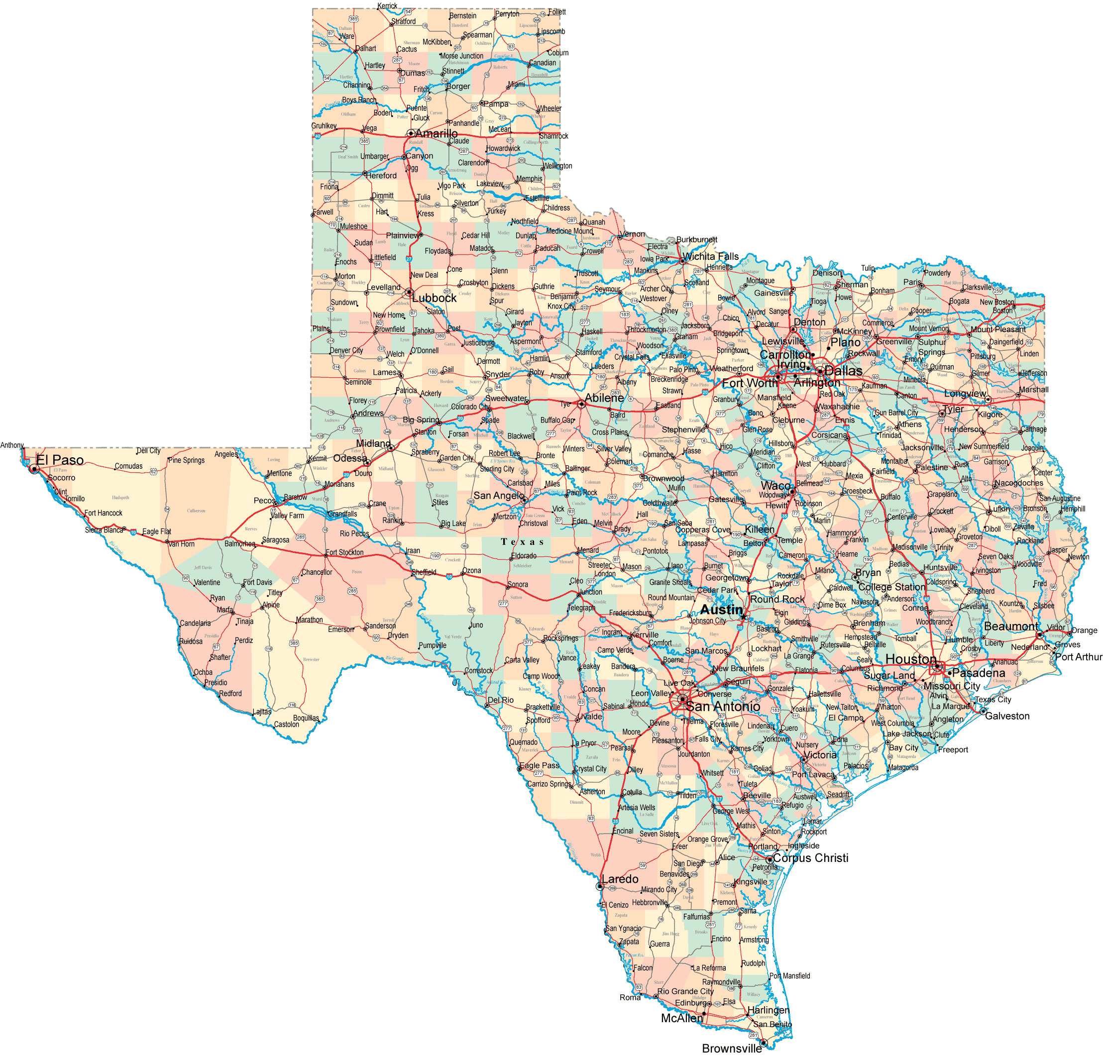 Álbumes 104+ Foto Mapa De Texas Con Ciudades Y Pueblos Alta Definición ...