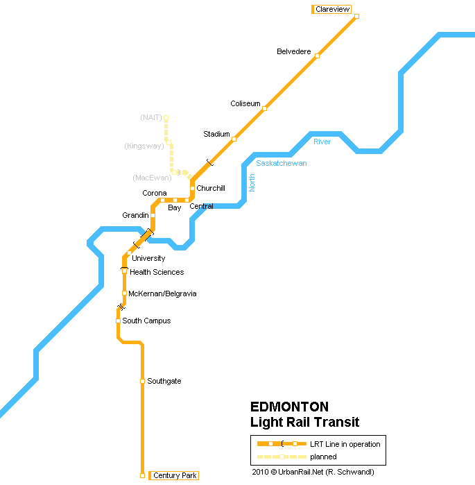 Lrt Mapa Del Metro De Edmonton Canada Mapa Del Metro Lineas De | My XXX ...