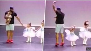 Daughter Suffers Stage Fright During Ballet Performance But Dad Comes To The Rescue