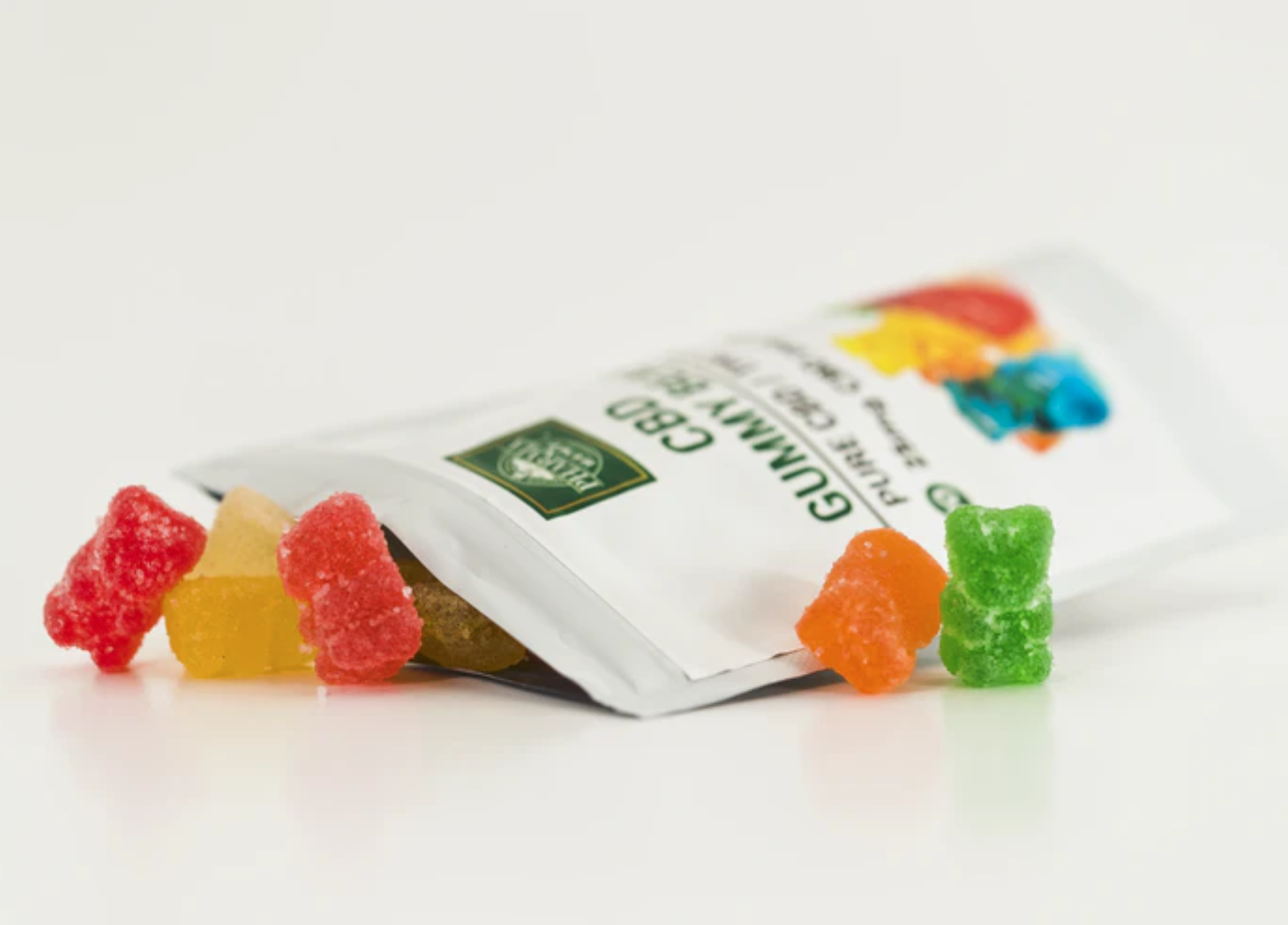 Bag of CBD gummies; image by Pharma Hemp Complex, via Unsplash.com.