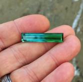 Bi Color! Blue - Green Tourmaline Afghanistan 15.09 ct GL